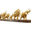 Miguel Fernando Lopez (Milo) Gilded Herd Of Elephants By Milo - Elephant Figurine - Elephant Statue - Elephant Sculpture Contemporary Art