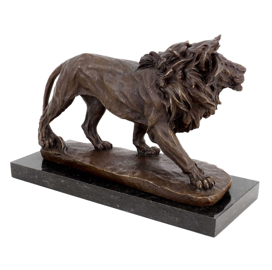 Miguel Fernando Lopez (Milo) Bronze Animal Sculpture - Walking Lion - Animal Figurine - Signed Milo Animal Sculptures