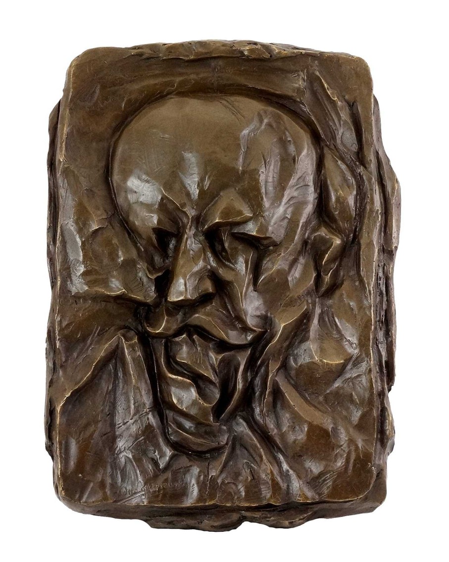 Otto Gutfreund Bronze Relief - Portrait Of The Father (1912) - Otto Gutfreund Contemporary Art