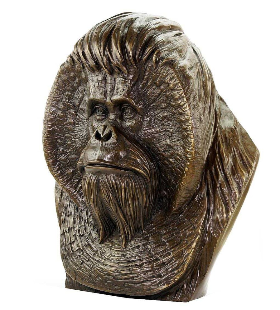 Miguel Fernando Lopez (Milo) Borneo Orangutan Bust - Large Monkey Head - Animal Figurine - Milo Contemporary Art