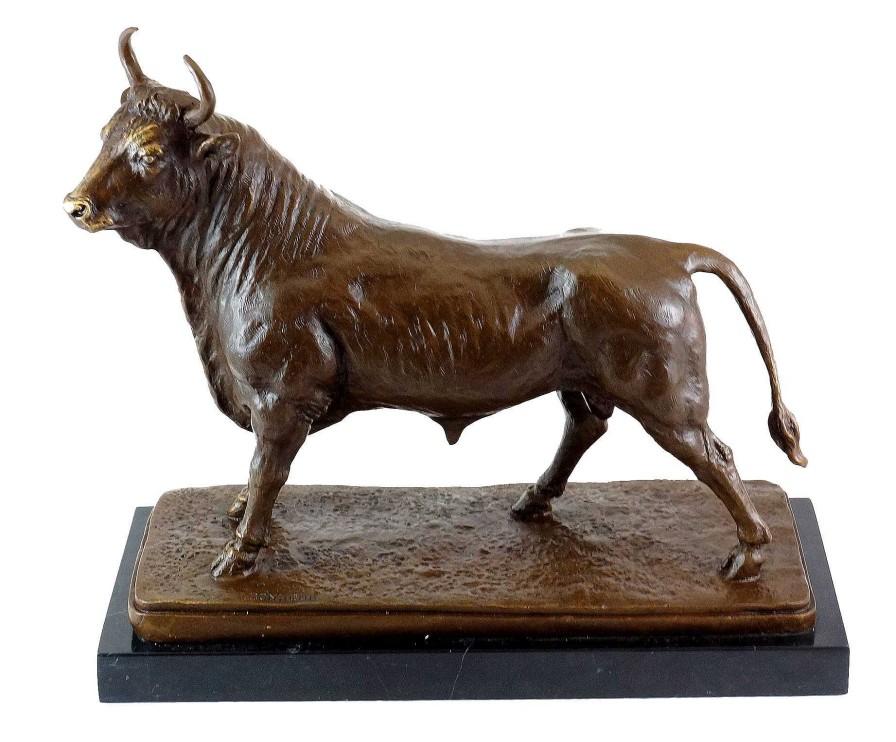 Kunst & Ambiente Animal Bronze Sculpture - Bull / Taurus - Signed By Bonheur Animal Sculptures