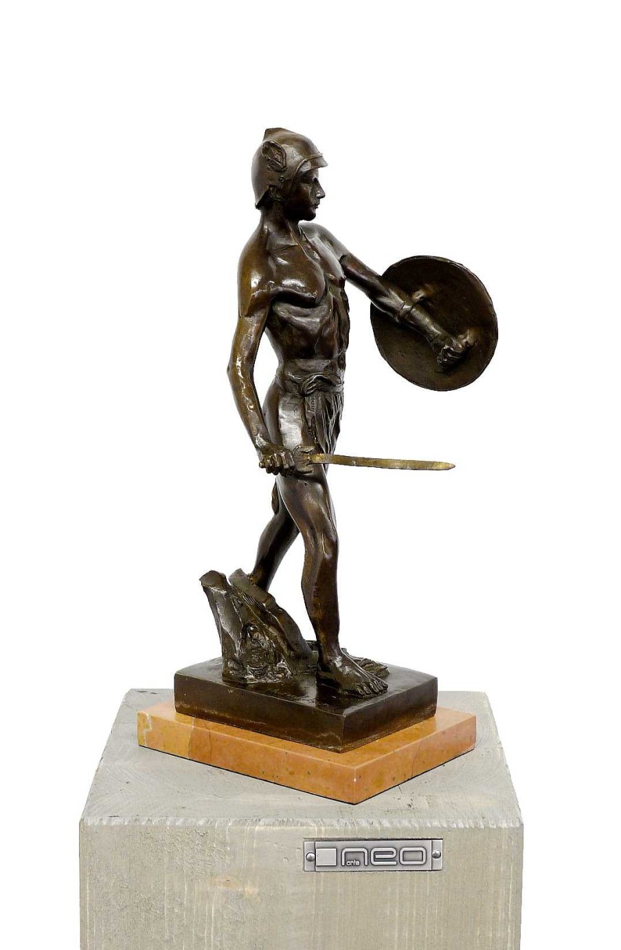 Bertel Thorvaldsen Mythology Sculpture - Warrior - Signed B. Thorvaldsen Greek Statues