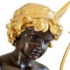 Auguste Moreau Cupid God Of Love - Angel Figurine - Sign. Moreau Garden Statues