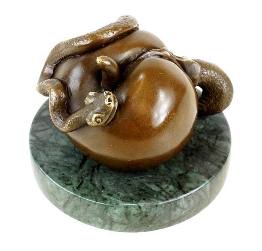 Miguel Fernando Lopez (Milo) The Forbidden Fruit - Vagina Apple Bronze Figurine - Signed Milo Erotic Nudes - Vienna Bronze