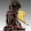 Miguel Fernando Lopez (Milo) Lovely Bronze Figure - Sitting Fairy Elfin - Signed Milo Greek Statues