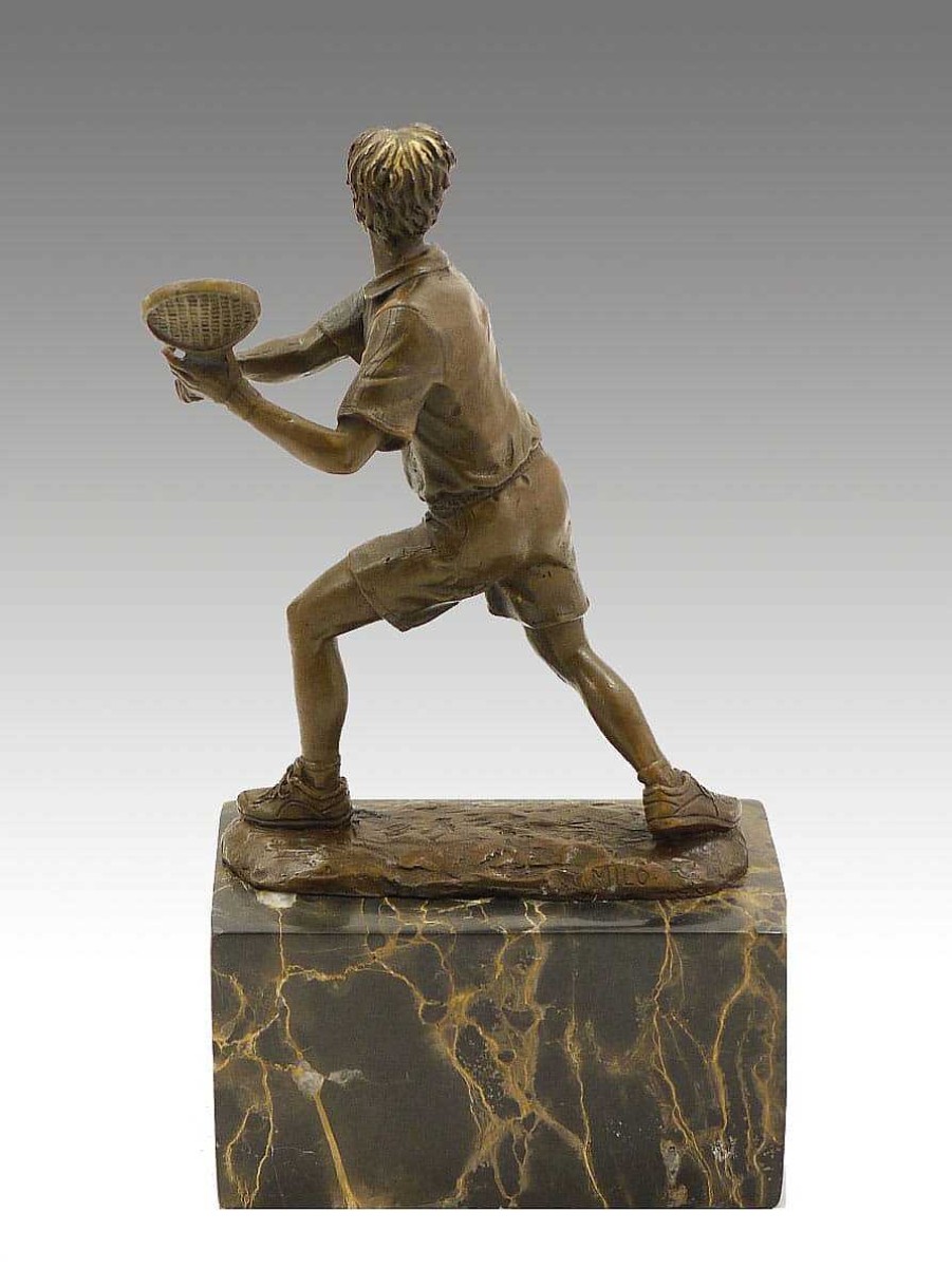 Miguel Fernando Lopez (Milo) Bronze Cup On Marble Base - Tennis Player - Signed Milo Sports Trophies