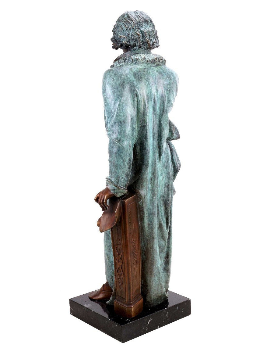 Kunst & Ambiente Opulent Bronze Statue - Ludwig Van Beethoven - Signed Teupheme - Composer Bronze - Beethoven Sculpture For Sale Contemporary Art