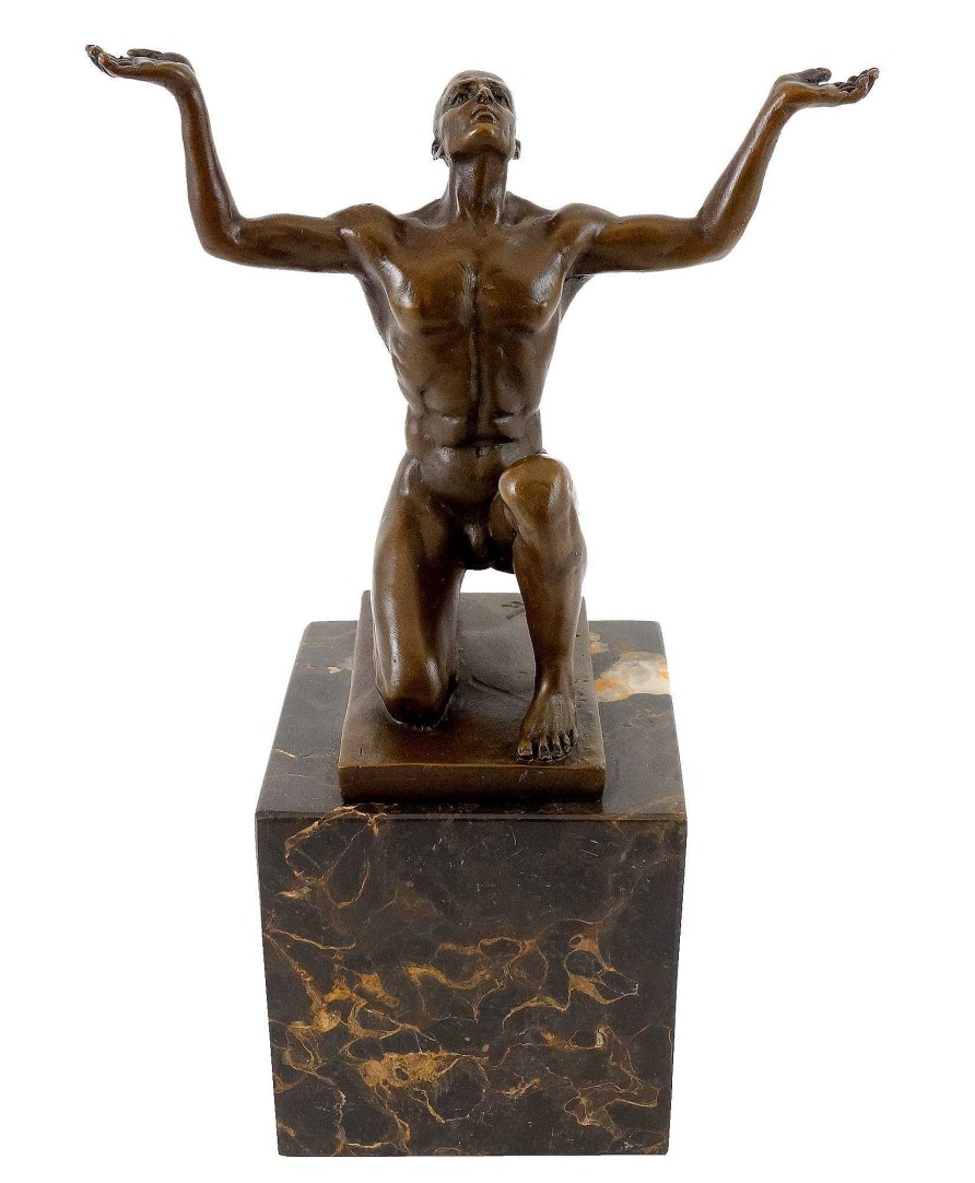 Miguel Fernando Lopez (Milo) Bronze Sculpture - Kneeling Adonis - Signed - Milo Contemporary Art