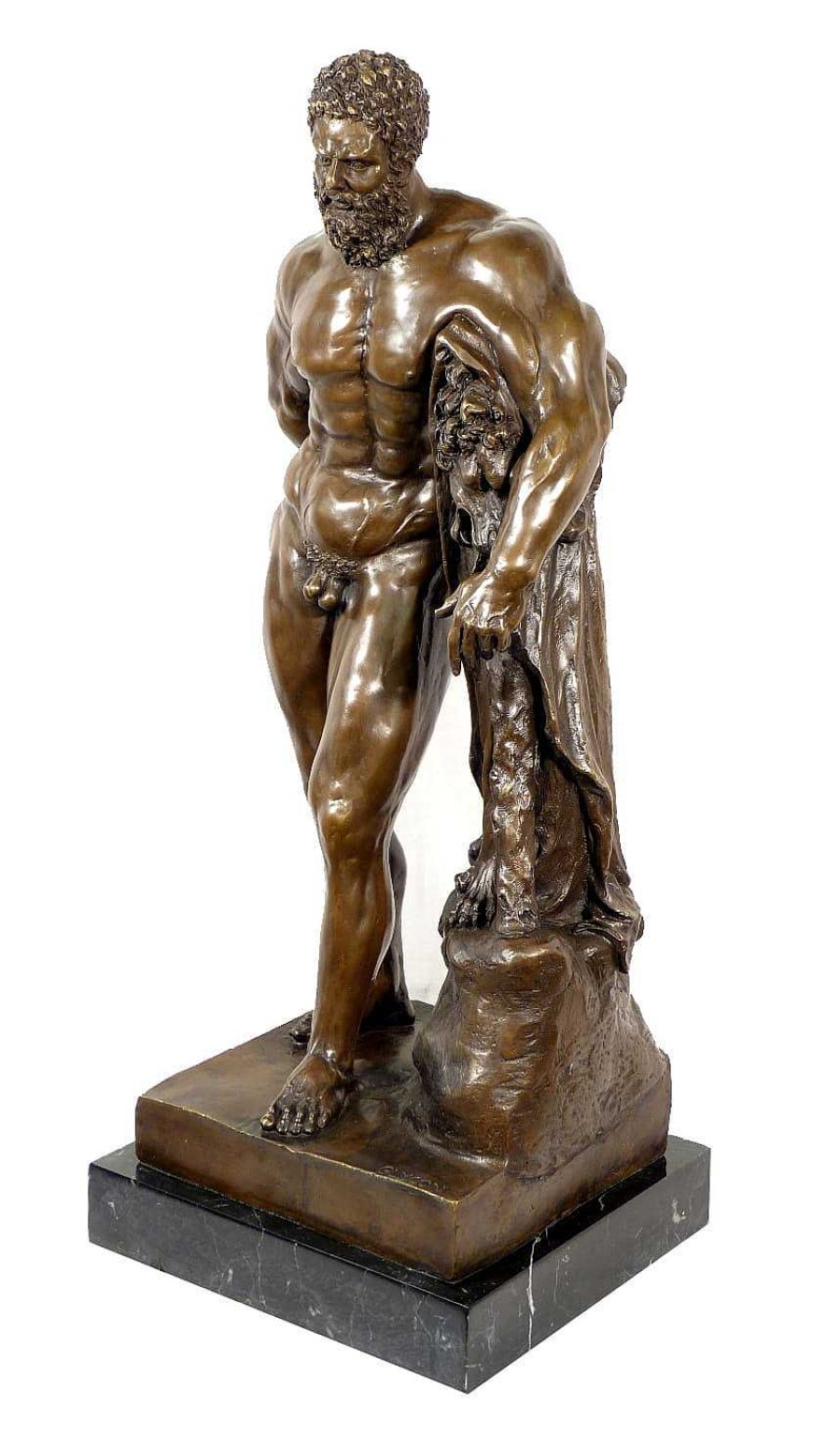 Kunst & Ambiente Greek Mythology Bronze Statue - Farnese Hercules - Signed Glycon Greek Statues