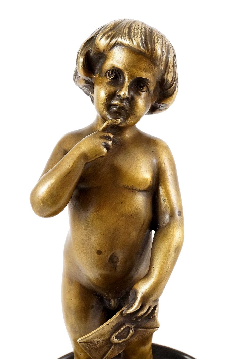 Franz Bergmann Naked Child On Business Cards Shell - Vienna Bronze, Bergmann Erotic Nudes - Vienna Bronze