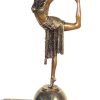 Demétre Haralamb Chiparus Art Deco Bronze "Dancer With Ring" On Marble Base By Chiparus Art Deco Figurines