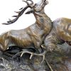 Kunst & Ambiente Animal Bronze - Fighting Deers - On Marble Base Signed Animal Sculptures