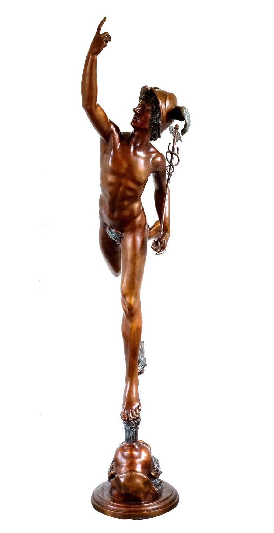 Kunst & Ambiente Hermes - Messenger Of The Gods - Bronze - Signed Giambologna Garden Statues