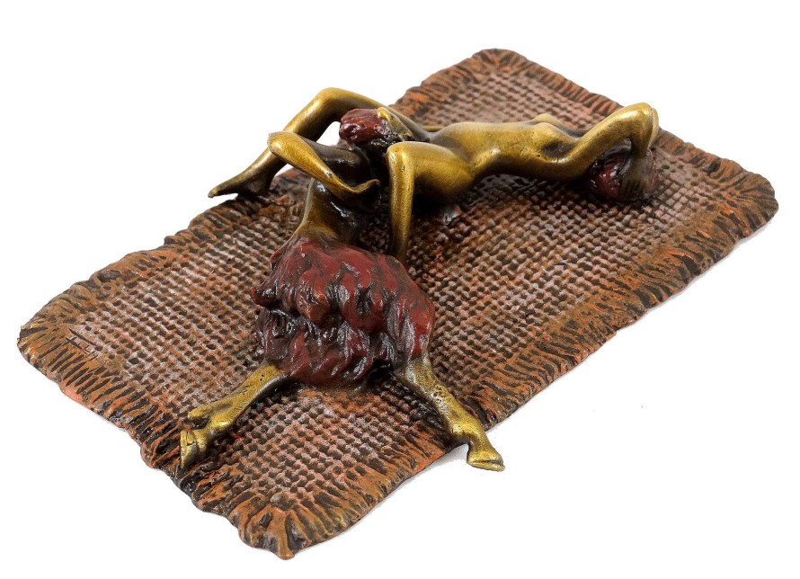 Kunst & Ambiente Erotic Bronze - Faun Satisfied Virgin - Real Bronze Erotic Nudes - Vienna Bronze