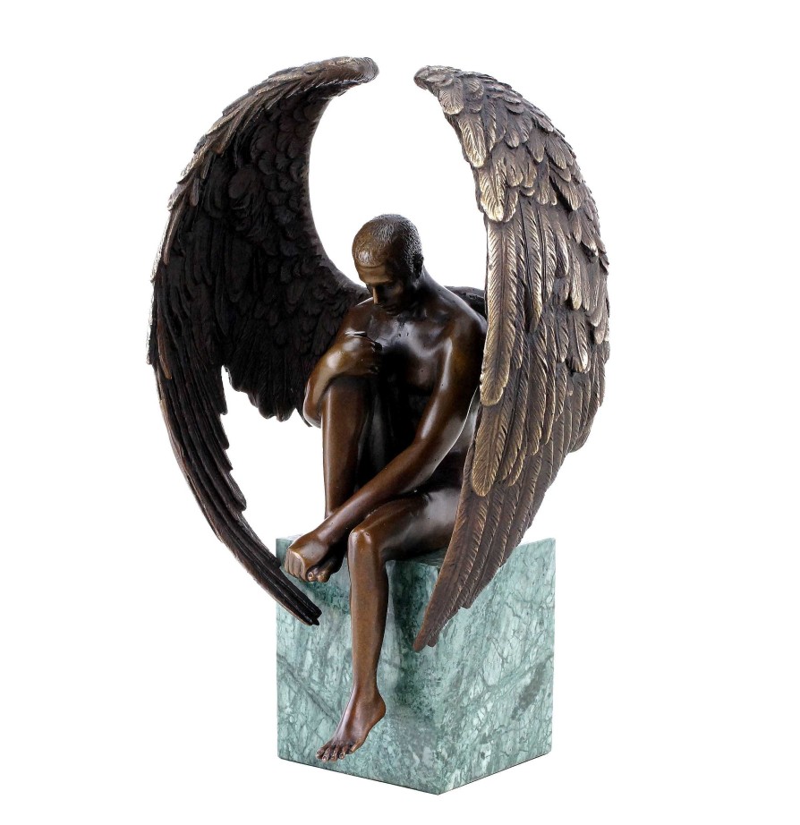 Kunst & Ambiente Angel Nude Figurine - Contemporary Bronze Male Nude - Erotic Angel Erotic Nudes - Vienna Bronze