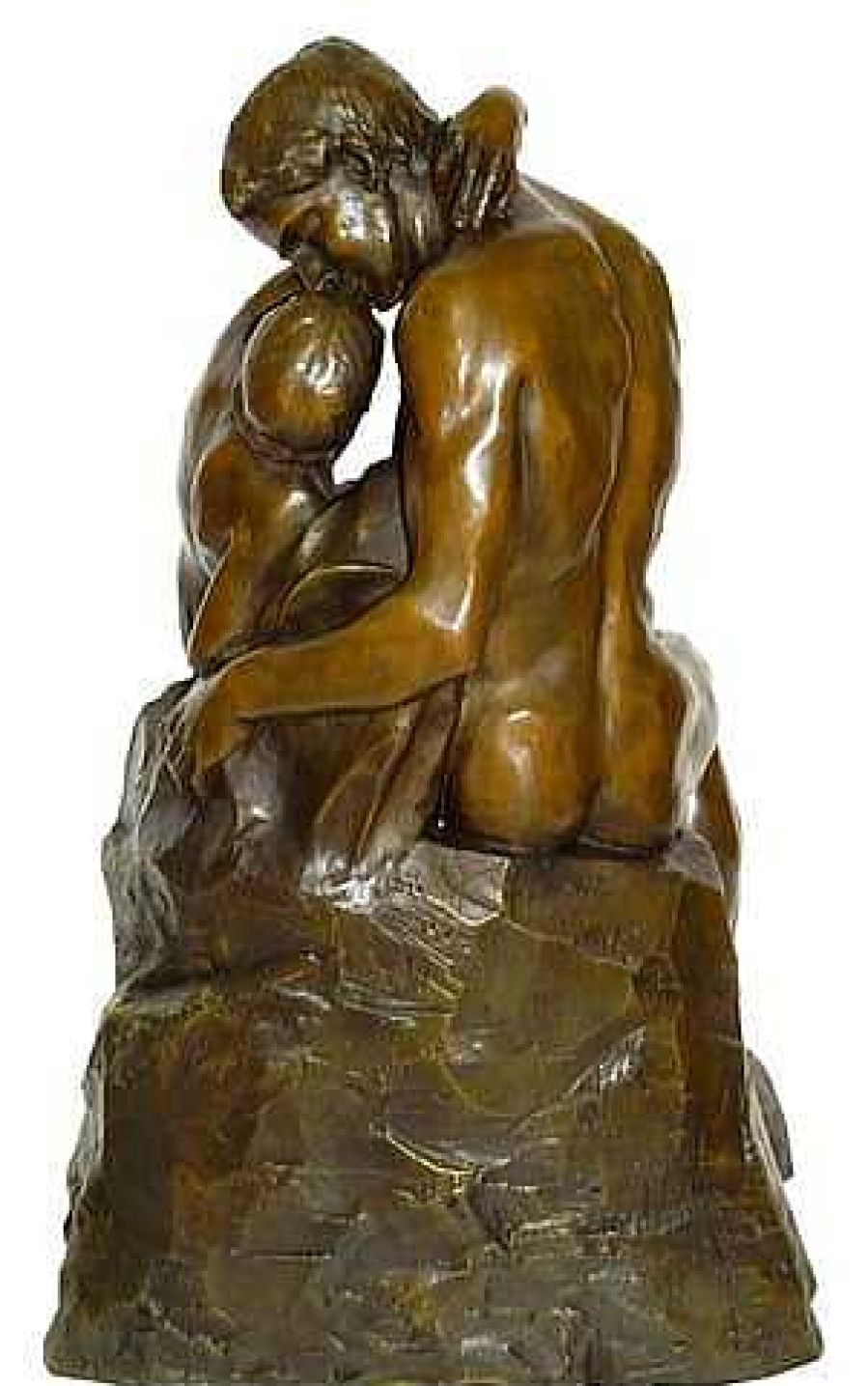 Auguste Rodin Large Bronze Sculpture - The Kiss - Signed Auguste Rodin Garden Statues