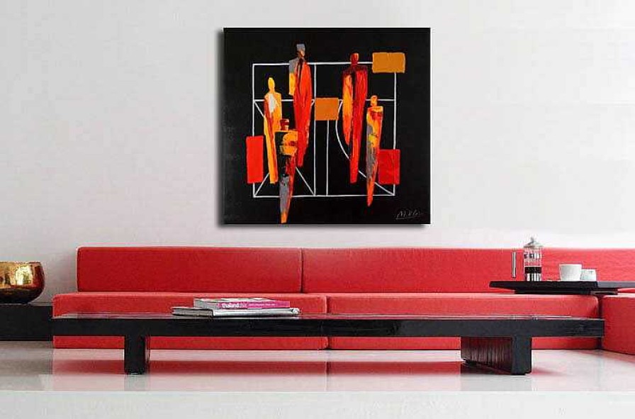 Martin Klein Abstract Acrylic Painting - In Company - Martin Klein Acrylic Painting