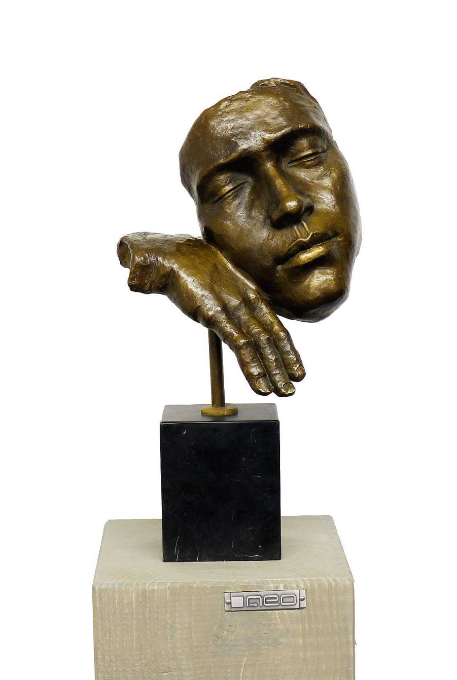 Salvador Dalí Modern Art Figure - Asleep - Homage To Salvador Dali, Signed Contemporary Art