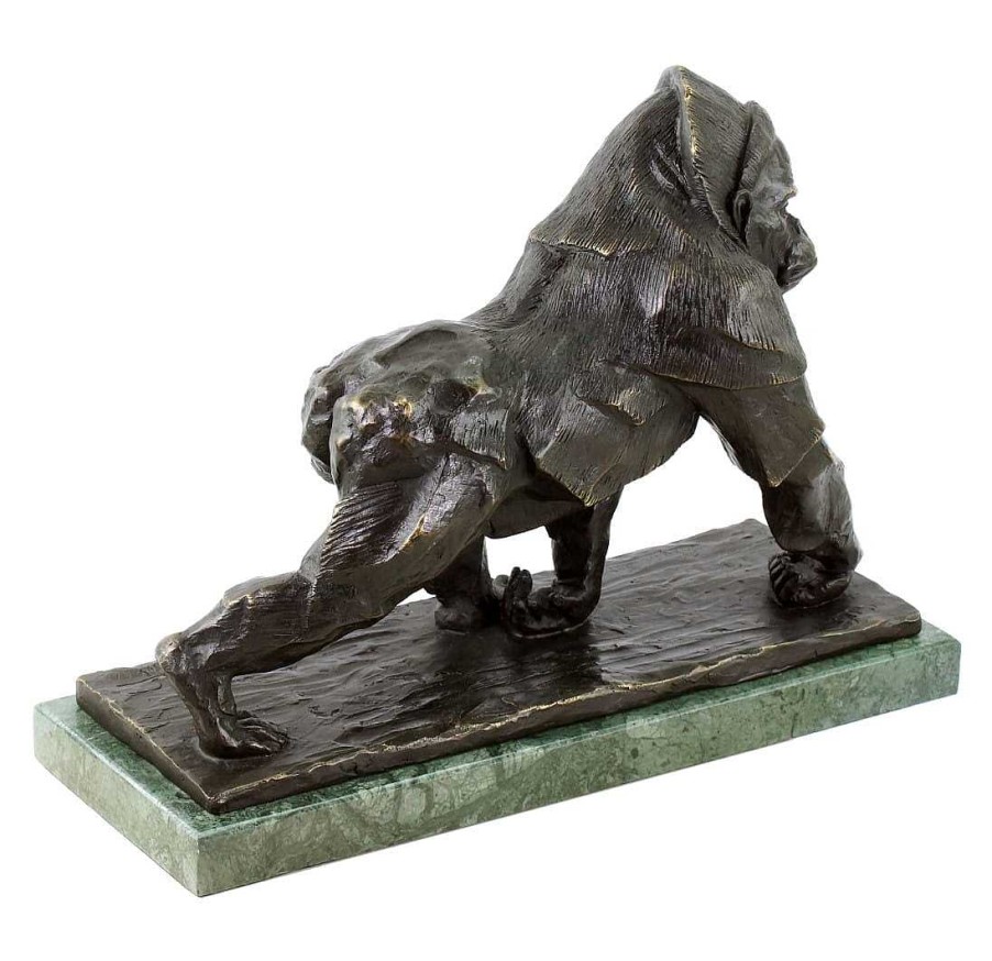 Rembrandt Bugatti Limited Bronze Sculpture - Gorilla - Signed Bugatti - Animal Figurine Animal Sculptures