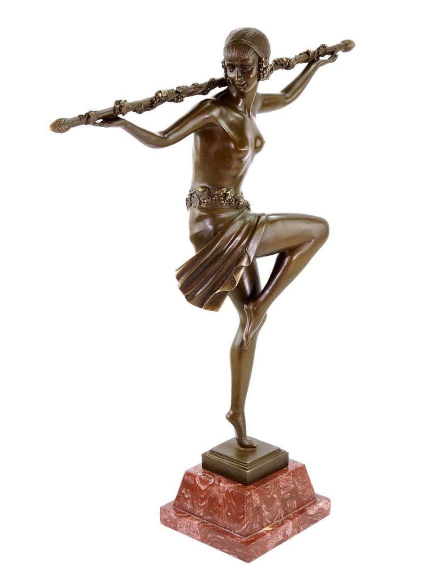 Kunst & Ambiente Art Deco Statue - Bacchanalian Dancer - Pierre Le Faguays Art Deco Figurines