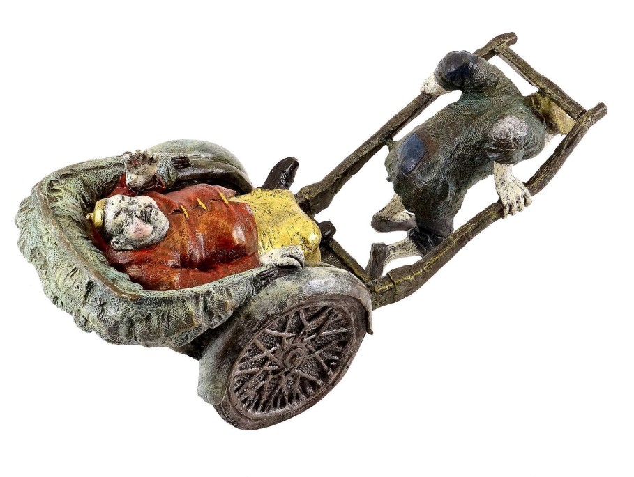 Miguel Fernando Lopez (Milo) The Chinese Coachman - Hand-Painted Bronze Figure - Milo Contemporary Art