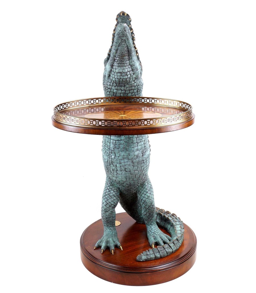 Alfred Stevens Exclusive Art Deco Crocodile Table - A. Stevens - Whiskey Table - Whiskey Bar For Sale Animal Sculptures