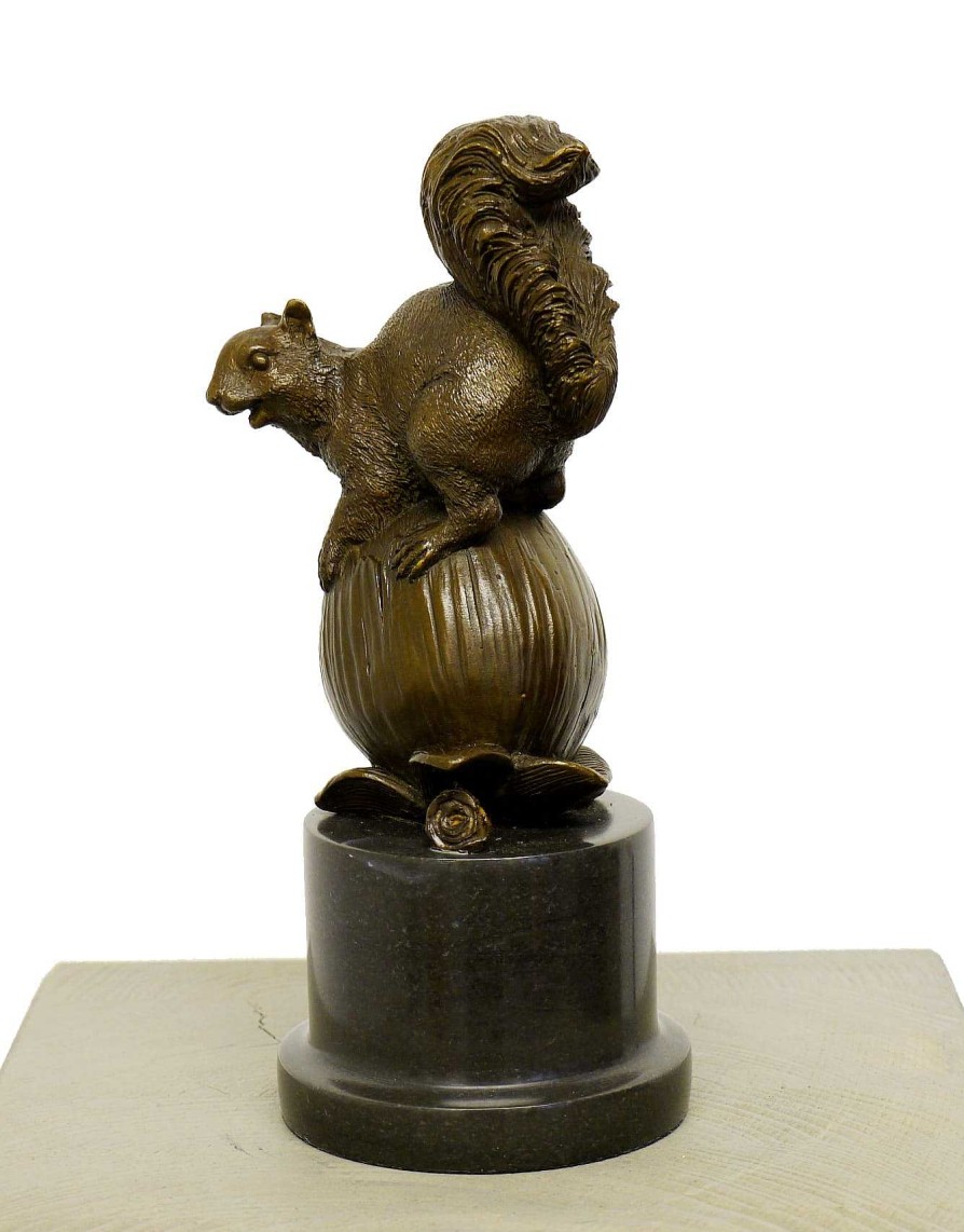 Miguel Fernando Lopez (Milo) Modern Art Animal Bronze - Squirrel With Nut - Signed Milo Contemporary Art