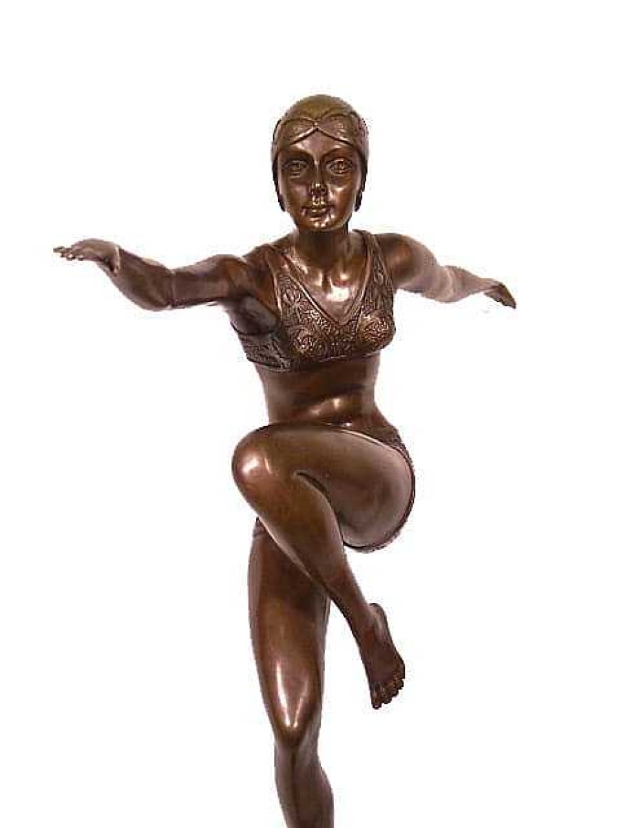 Ferdinand Preiss Art Deco Bronze Dancer - Con Brio - Signed F. Preiss Art Deco Figurines