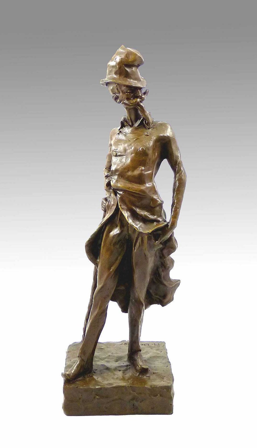 Honoré Daumier Bronze Figure - Ratapoil - From 1891 By Honore Daumier Art Nouveau Statues