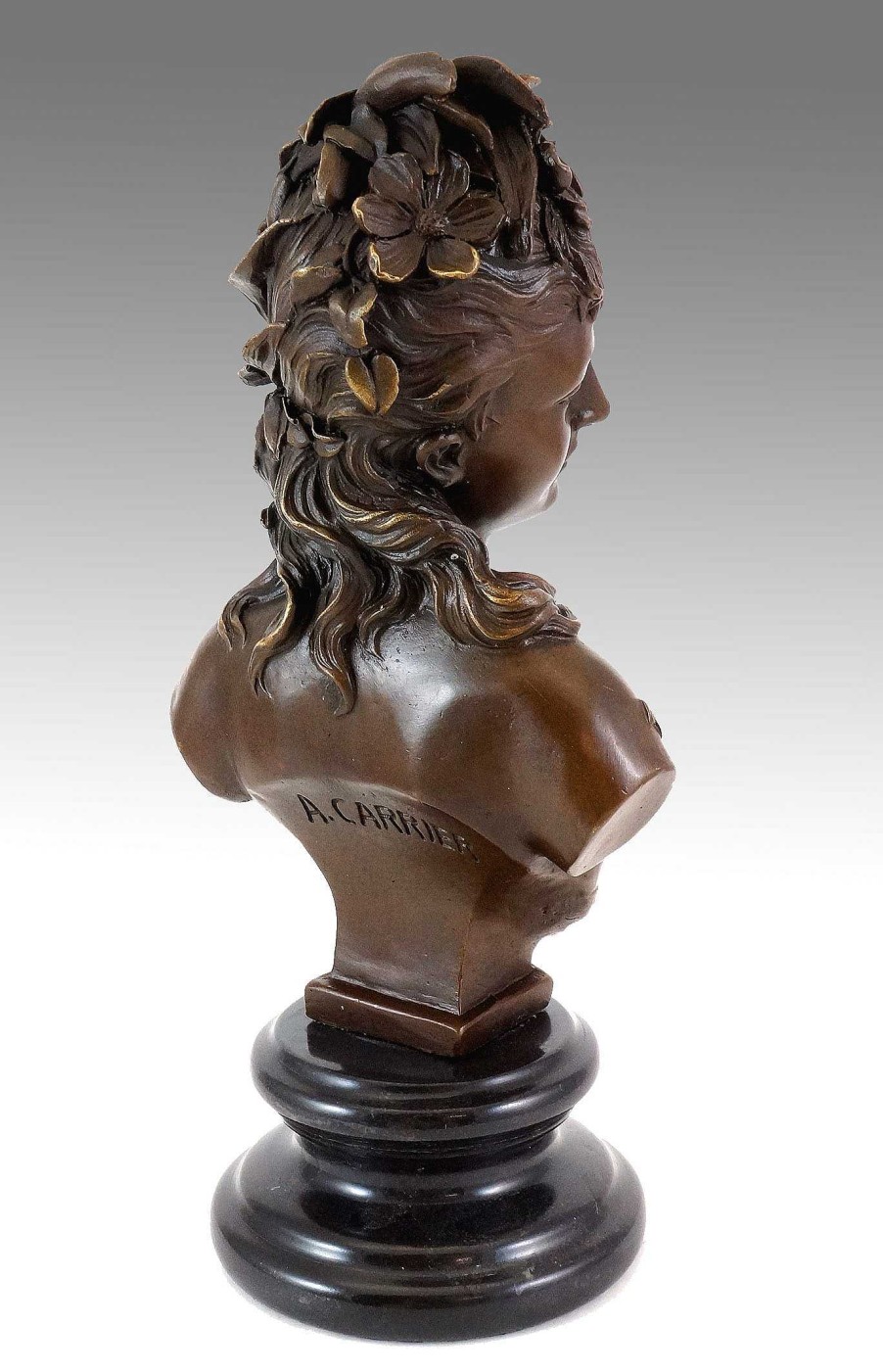 Kunst & Ambiente Art Nouveau - Bust Of Flora (1865-70) Bust Of A Woman A. Carrier Art Nouveau Statues