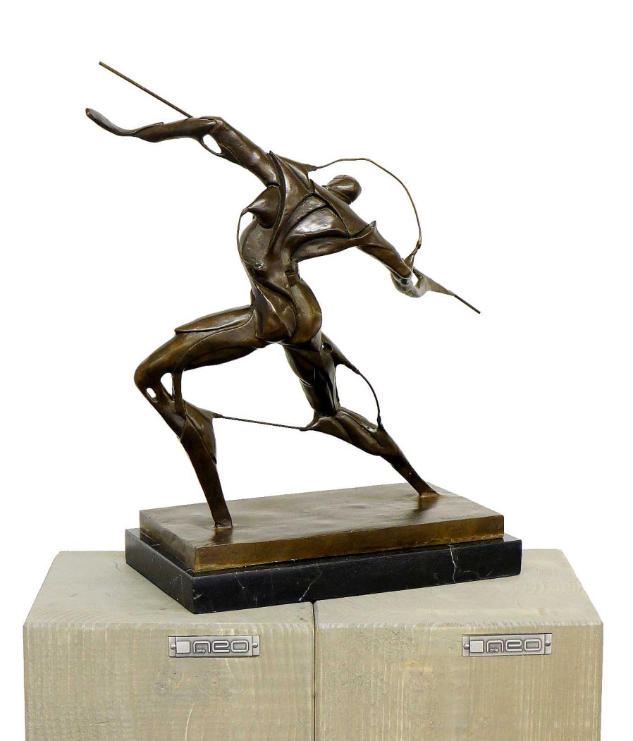 Umberto Boccioni Futurism Bronze Figure - Warrior With Spear - Signed U. Boccioni Contemporary Art