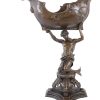 Auguste Moreau Aquarius With Bronze Basin - Sign. Auguste Moreau Art Nouveau Statues