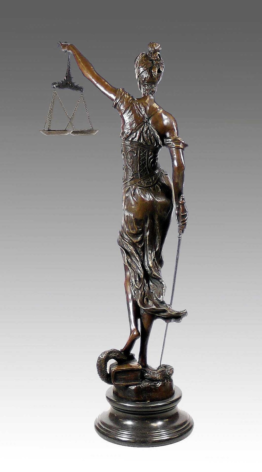 Kunst & Ambiente Xxl Mythology Bronze Sculpture - Lady Justice - Signed Mayer Garden Statues