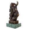 Kunst & Ambiente Odin Bronze Bust - Bronze Viking - Signed - Bronze Figurine Contemporary Art