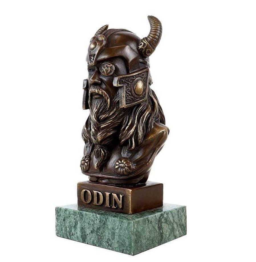 Kunst & Ambiente Odin Bronze Bust - Bronze Viking - Signed - Bronze Figurine Contemporary Art