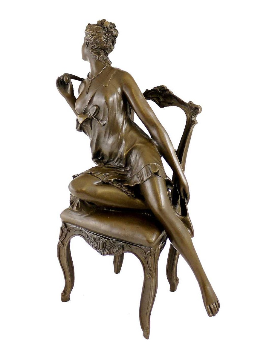 Kunst & Ambiente Art Deco Bronze - Dancer In Erotic Pose - Signed D.Campagne Art Deco Figurines