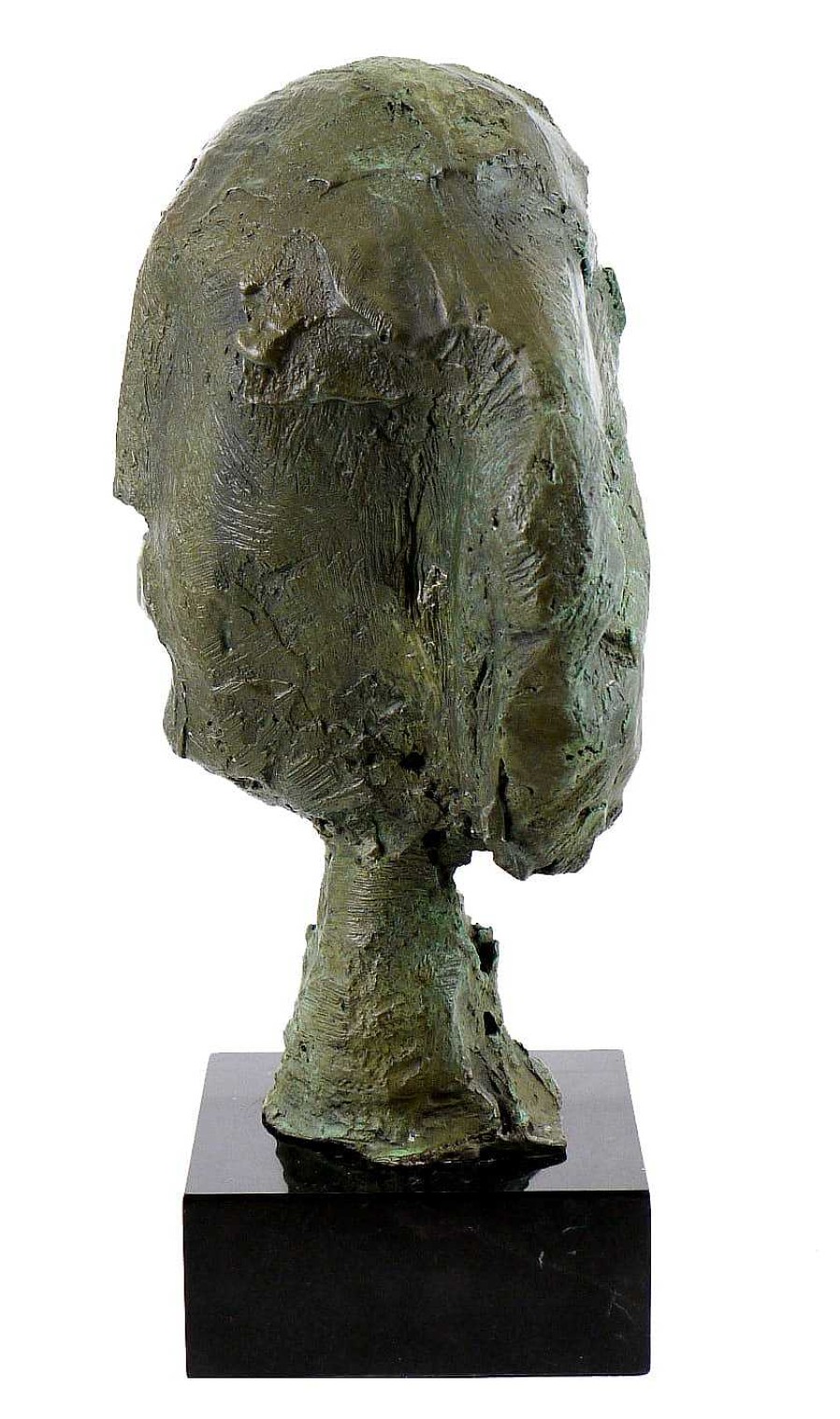 Kunst & Ambiente Abstract Bronze Head On A Marble Base After Henry Moore Contemporary Art