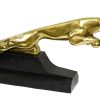 Kunst & Ambiente Huge Sculpture - Big Panther Jumping - Bronze On Marble Base Animal Sculptures