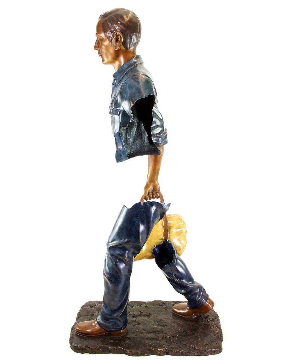 Martin Klein Broken Man Xxl - Large Bronze Statue - Height: 128 Cm - Limited Contemporary Art