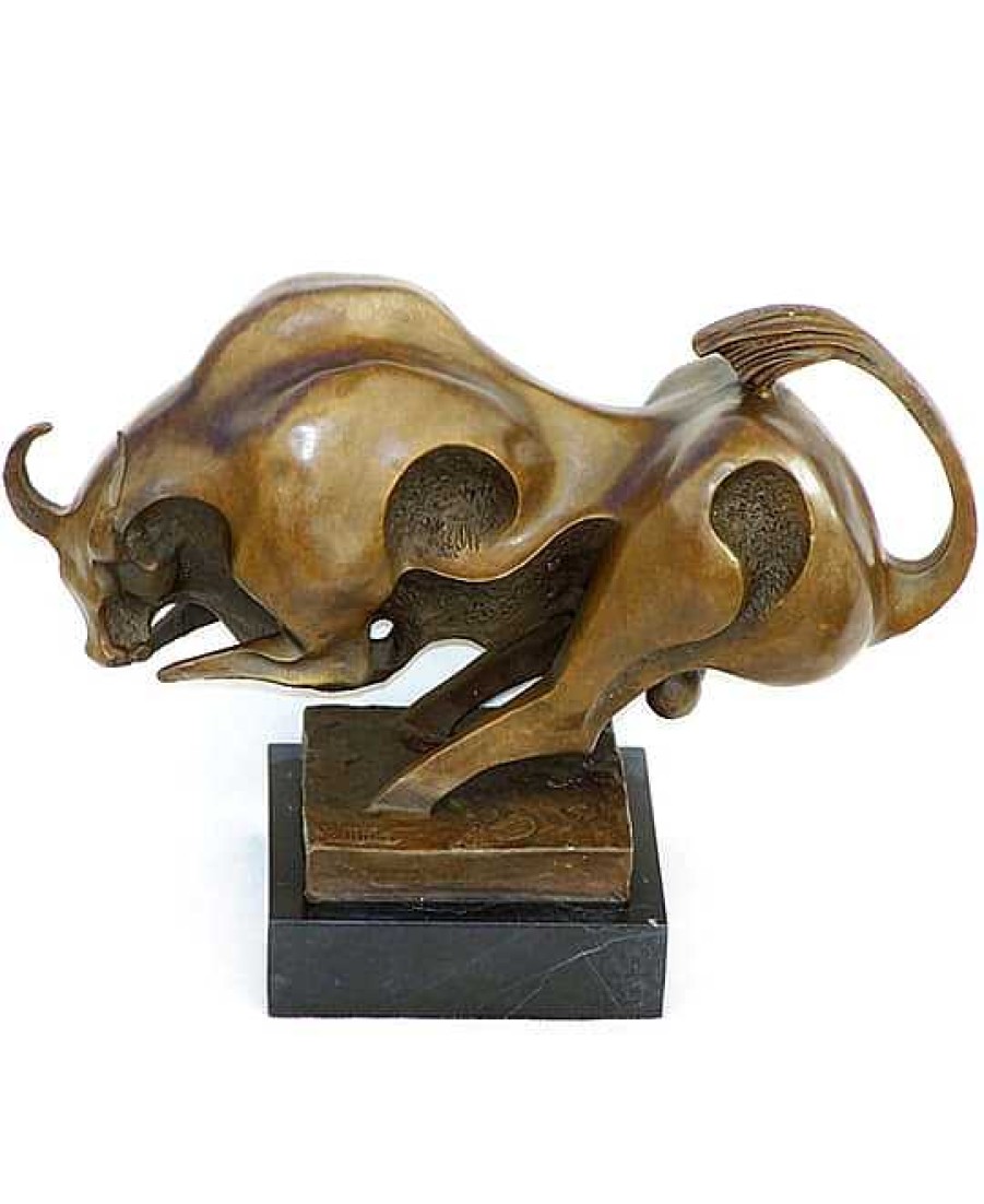 Miguel Fernando Lopez (Milo) Animal Bronze - Big Bull On Marble Base - Modern Art Milo Signed Animal Sculptures