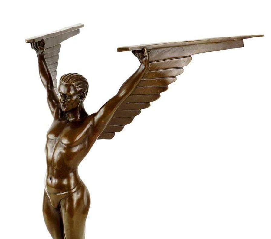 Amedeo Gennarelli Icarus Bronze Sculpture - Signed Gennarelli - Art Deco Art Deco Figurines