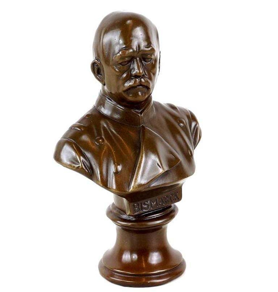 Kunst & Ambiente Otto Von Bismarck Bronze Bust - Signed - Military Bronze On Marble Base New Products