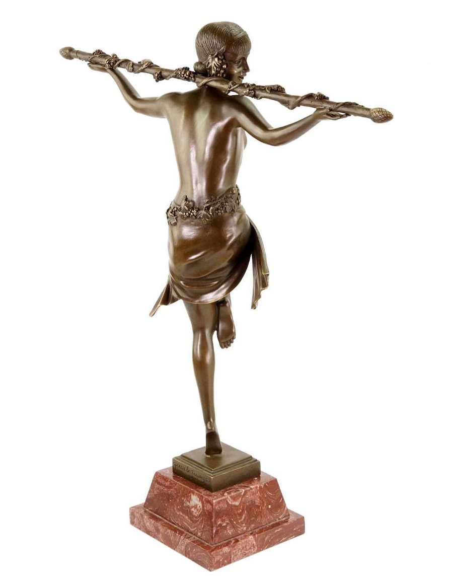 Kunst & Ambiente Art Deco Statue - Bacchanalian Dancer - Pierre Le Faguays Art Deco Figurines