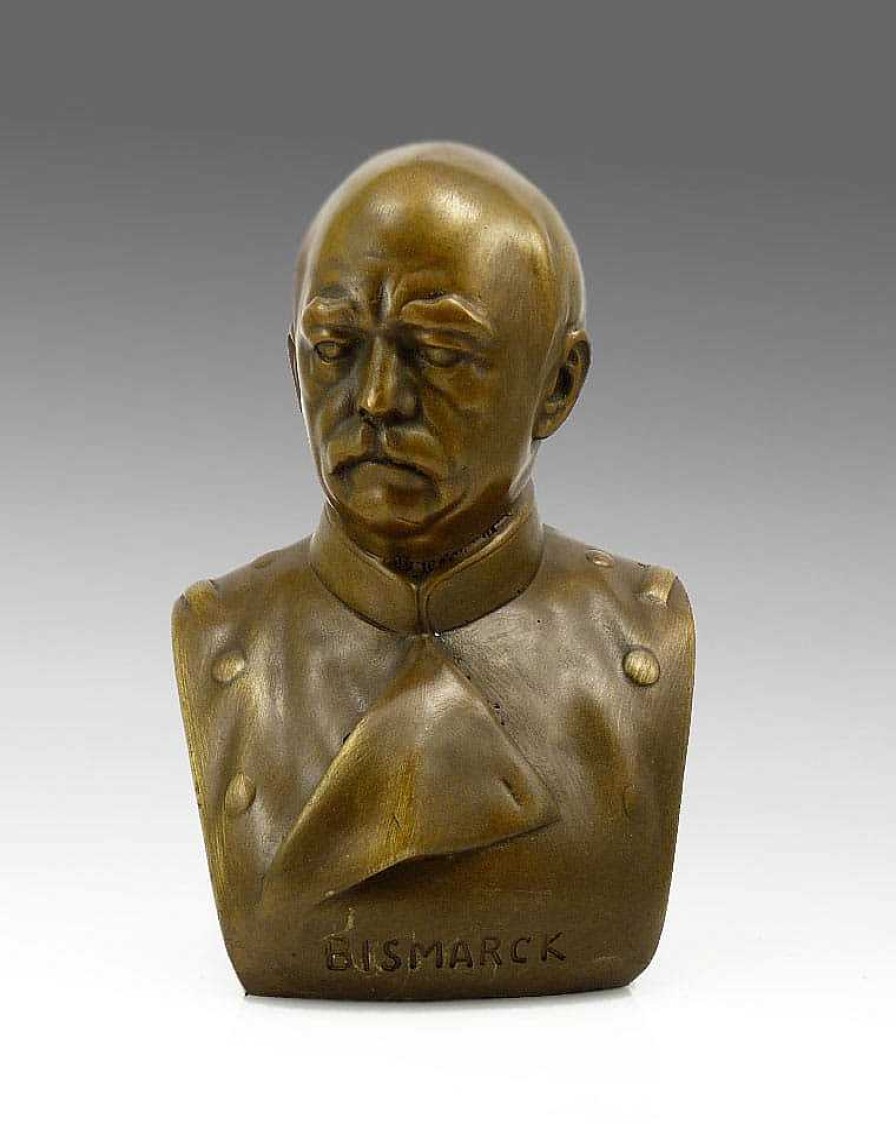 Miguel Fernando Lopez (Milo) Otto Von Bismarck - Bronze Bust Signed Milo Military Statues