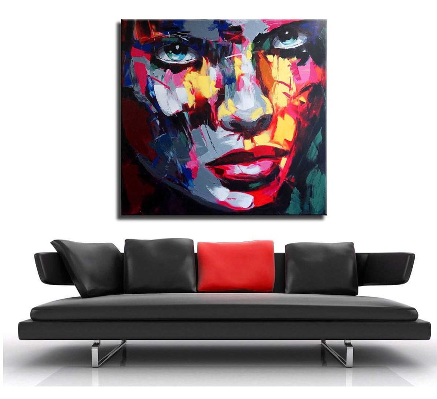 Martin Klein Modern Art Acrylic Painting - Le Visage De Femme - Martin Klein Acrylic Painting