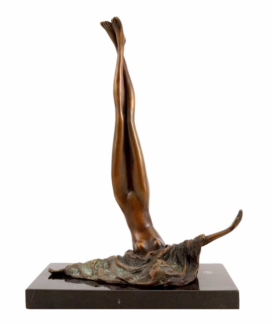 Kunst & Ambiente Erotic Female Nude - Bronze On Marble - Signed By J. Patoue Erotic Nudes - Vienna Bronze