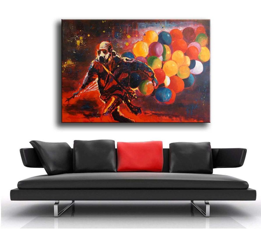 Martin Klein Colourful Acrylic Painting - Peace Rebellion - Martin Klein Oil Painting