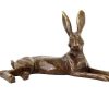 Miguel Fernando Lopez (Milo) Resting Hare - Numbered Bronze Animal Figurine - Signed Milo Animal Sculptures