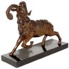 Alfred Stevens Bronze Figure - Ram / Goat On Marble Base - Stevens Animal Sculptures