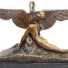 Amedeo Gennarelli Art Deco Bronze Statue - Leda And Swan - A. Gennarelli Greek Statues